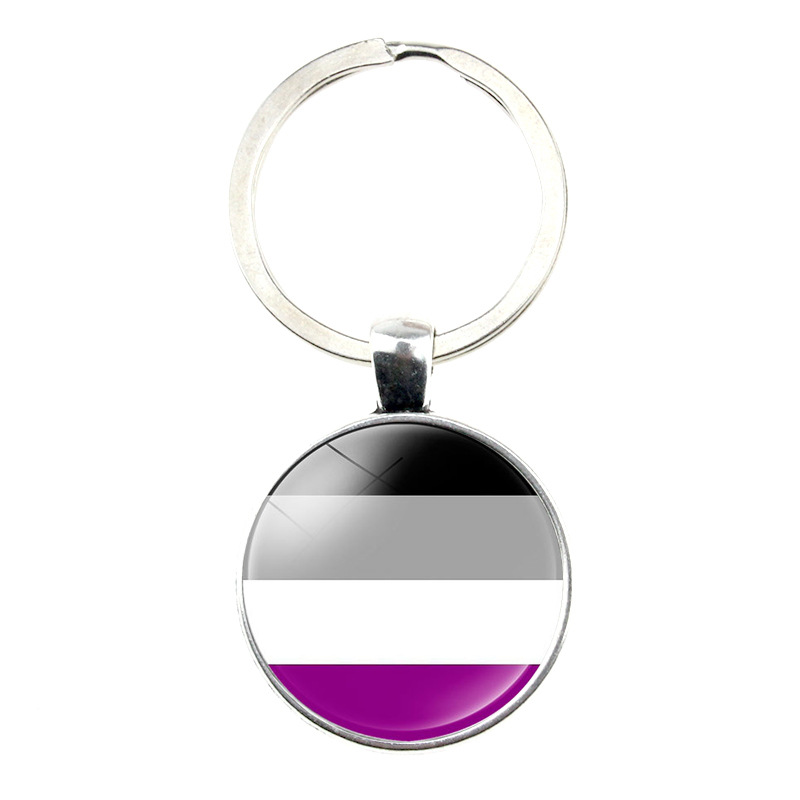 Patch Nation Asexual Gay Pride Metal Round Keychain